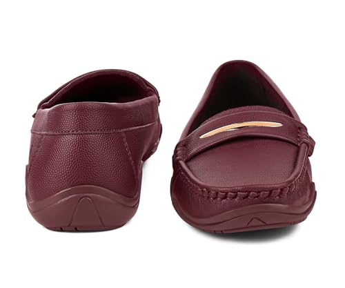 Image of LOUIS STITCH Women's Premium Slip-On Loafers | Elegant Solid Slip-On Comfort Shoes for Casual and Formal Wear | Slip-On Loafer Shoes for Women | LSLD-BLR-HS01