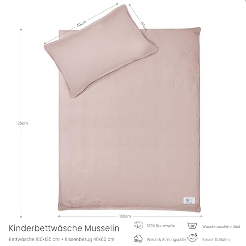 lulumoon Kinderbettwäsche 100x135: Bettbezug 100x135 + Kissenbezug 40x60cm aus Baumwolle Oeko-TEX Standard – Leicht und Komfortabel Bettwäsche Set für Kinder