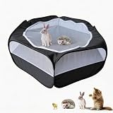 Small Animal Playpen with Zippered Mesh Cover - Portable Foldable Chicken Brooder Box, Indoor Outdoor...