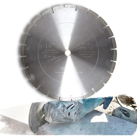 14 Inch Diamond Concrete Saw Blade, Segmented Masonry Blade with 1"-20mm Arbor,General Purpose Cement Blade Dry/Wet Cutting Concrete, Granite,Stock, Masonry, Brick, Block. (1, 14 Inch) Cover