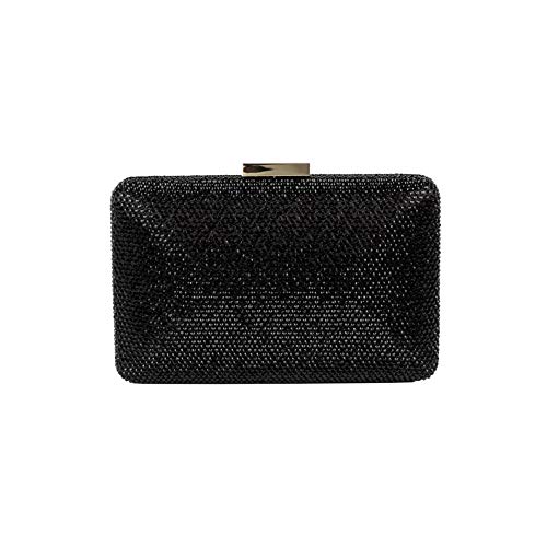 Sac clutch Yuri noir avec strass brillant pour femme élégante