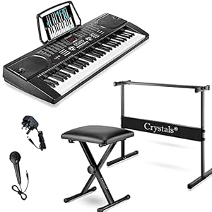 61 Key Electronic MP3 Piano Keyboard Digital Instrument with Music Chair + Piano Stand