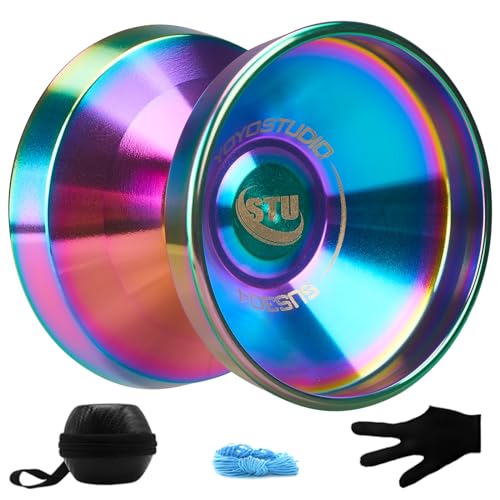 YOYOSTUDIO S03 Unresponsive Yoyo Professional, Pro Bi-Metal Yoyo for Kids 8-12 and Adults, Trick Yoyos for Beginner and Advanced with Yoyos Bearing Kit, 10 Yo-yos Strings + Case + Glove (Gol