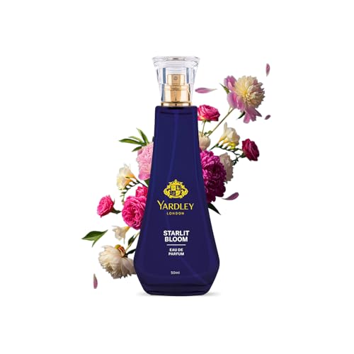 Image of Yardley London Starlit Bloom Eau de Parfum for Women, 50ml - Natural Essential Oils, Floral EDP Perfume | Peony & Freesia Fragrance
