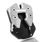  Caballete lateral para motos Ampliar para NMAX 125 155(Negro + Plata)