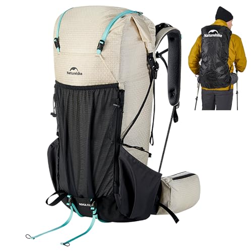 Naturehike Rock2.0 Mochila de caminhada com estrutura interna - 30L/45L/60L Mochila de acampamento com capa de chuva para homens e mulheres