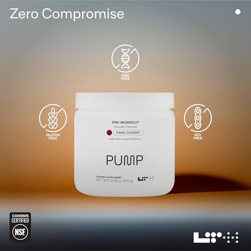 Image of LTH Pump Pre-Workout - Delicious Drink Powder - with L-Theanine & L-Citrulline - Supports Metabolism, Stamina & Focus - Dark Cherry, 40 Servings