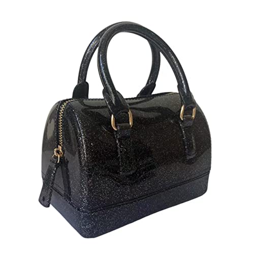 Image of Ladies Summer Jelly Pillow-shaped Top Handle Handbag Candy Color Transparent Crystal Purse