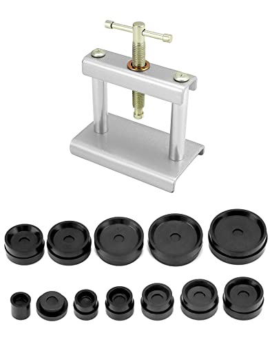 QWORK Watch Press Tool, Watch Back Press, Watch Press Set, Watch Back Case Closer with 12 Moulds