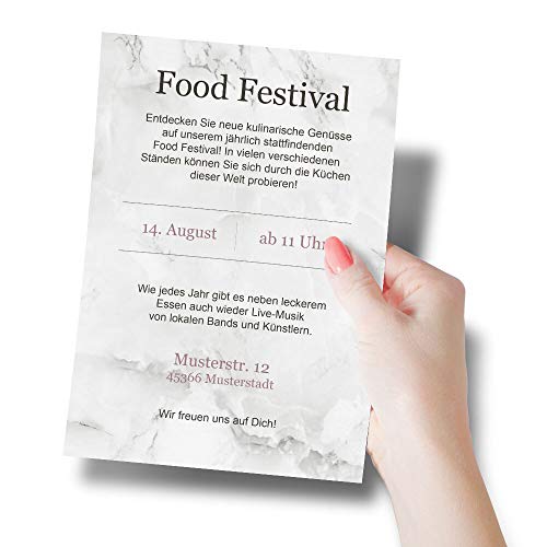 50 fogli di carta da lettera decorati Marmo &