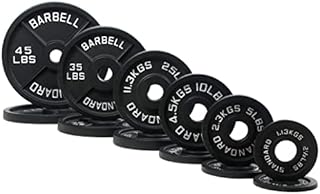 BalanceFrom Cast Iron Plate Weight Plate for Strength Training, Weightlifting and Crossfit, 1-Inch or 2-Inch, Standard or Olympic