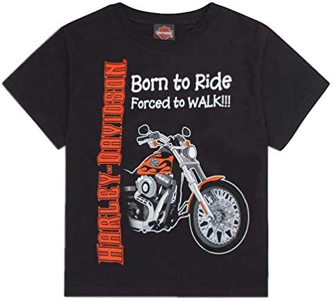 HARLEY-DAVIDSON Little Boys' Born to Ride, Forced to Walk Tee Black 0174132