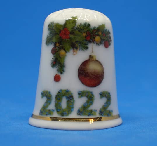 Birchcroft Porcelain China Collectible Thimble - Christmas 2022