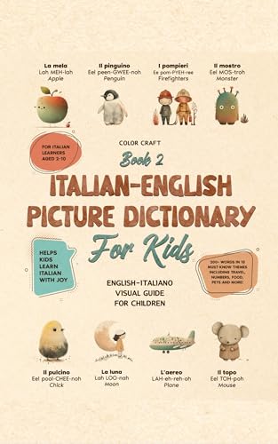 Italian-English Picture Dictionary: Illustrated Bilingual Book For Kids to Learn Italian Quickly and Easily: A Bilingual Visual Guide For Children (Kids' Language Learning Books)