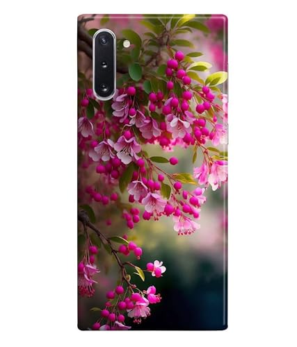 Image of Pink Floral Flowers Printed Hard Back Case Cover Compatible for Samsung Galaxy Note 10 (Multicolor) - D1662