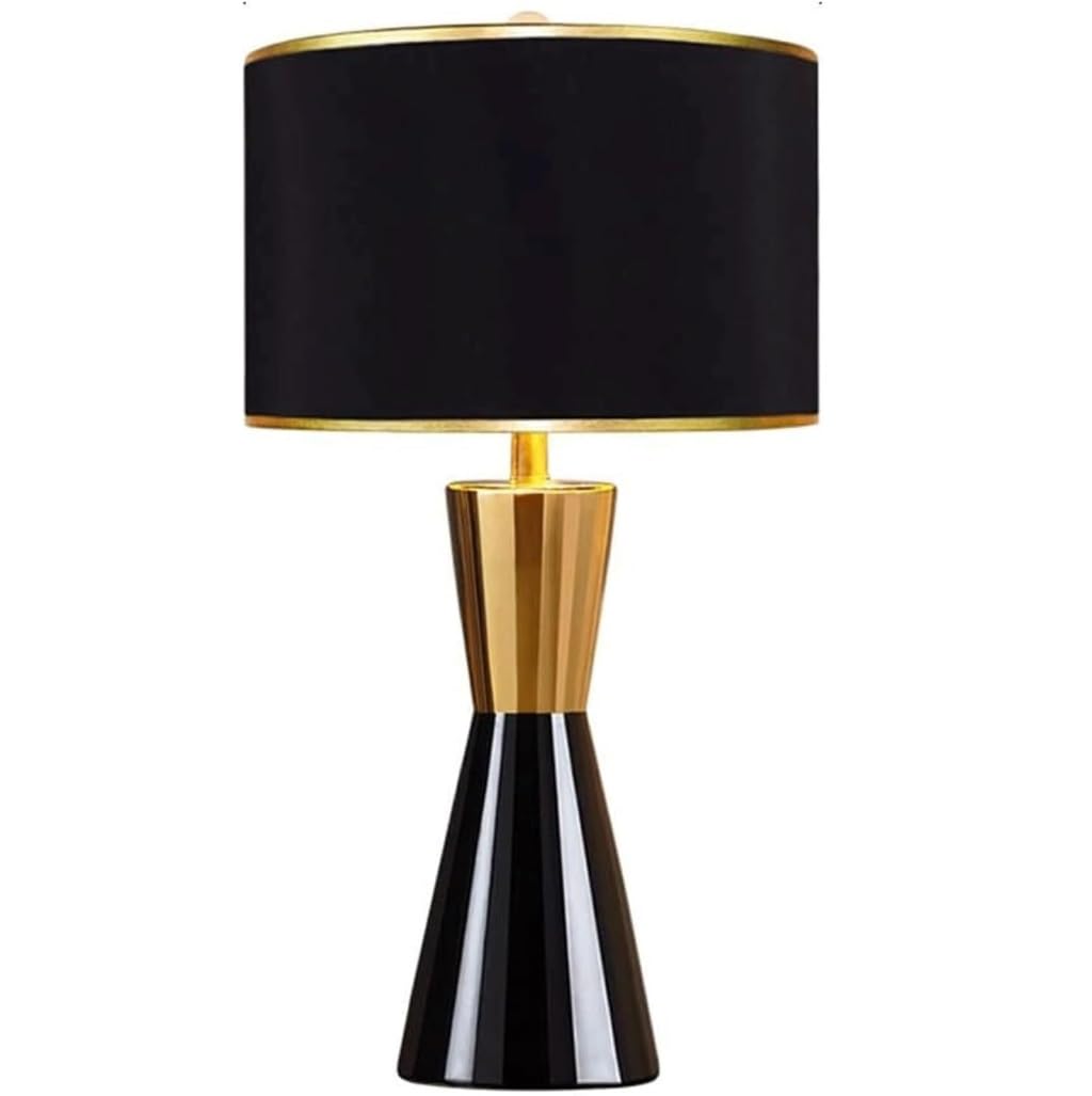 Lampa stołowa Lampka nocna Lampka nocna Ceramiczna lampka nocna Klosz z tkaniny Lampa biurkowa Lampa biurkowa Nowoczesna lampa nocna Ochrona oczu Lampy stołowe Lampa stołowa do salonu (kolor: przycisk