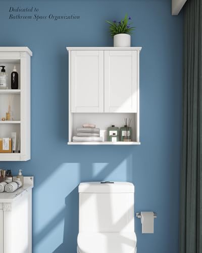 VIMYFAMY Bathroom Cabinet Wall Mount Buffering Hinge,23"x29" inch Over Toilet Storage Cabinet and Adjustable Shelves, Large Space Wooden Medicine Cabinet - Image 3