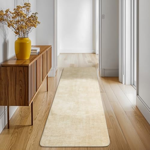 Washable Rug 2x6 Area Rugs for Living Room - Stain Resistant Non-Slip Backing Boho Rug for Bedroom,Durable & Ultra-Thin Vintage Large Area Rug(2x6,Beige)