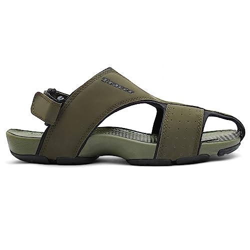 Image of TRACER Causal Sandals for Men's, Stylish & Comfortable, Eva with Rubber Randal Sole, Knitted Upper Lightweight & Breathable, Closure Velcro, Stylish Sandal, Size - 6 to 11