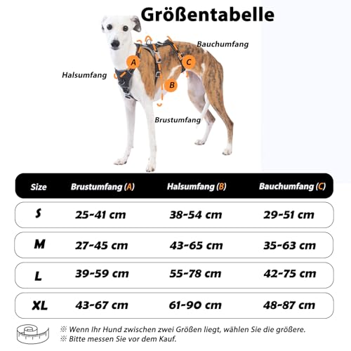 Huntboo Sicherheitsgeschirr Hund Ausbruchsicher, Panikgeschirr für Hunde, Anti Zug Hundegeschirr, Reflektierend, Verstellbare, Leichte Weste für kleine, mittelgroße und große Haustiere (Schwarz,L)