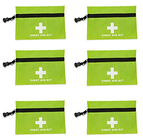 Image of Red First Aid Bag Empty First Aid Kit Empty Waterproof First Aid Pouch Small Mini for First Aid Kits Pack Emergency Hiking Backpacking Camping Travel Car Cycling (Green, 6.3x4.3 6 Pack)