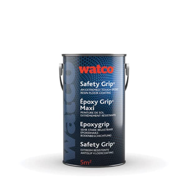 Watco Safety Grip - Anti Slip Concrete Floor Paint for steps, ramps and floors, in wet or oily areas - Coarse non-slip finish to reduce accidents (Mid Grey)