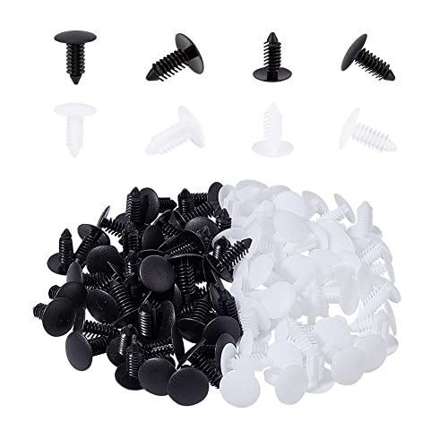 AHANDMAKER 100 Pcs Strapping Rivets, Medium Multi-Gauge Rivets, 9/10" Length Patio Chair Strapping Fasteners, Lawn Chair Webbing Patio Chair Repair Kit for Outdoor Furniture Lounge, Black&White