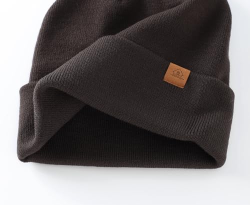 Image of Home Prefer Mens Winter Hats Acrylic Knit Cuff Beanie Cap Warm Womens Beanie Hat