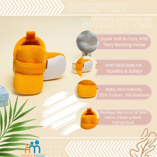 Image of Neska Moda Baby Boys & Baby Girls 6 to 12 Months Velvet Booties