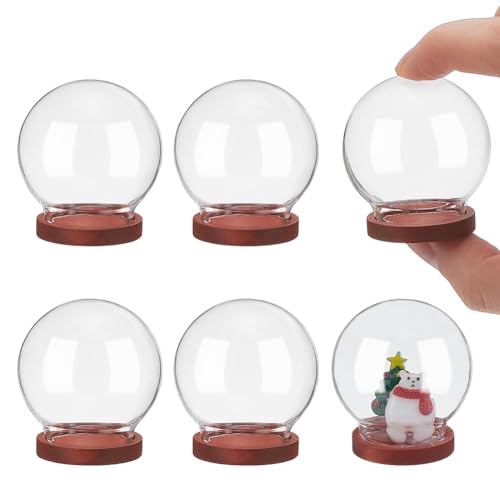 NBEADS 6 Pcs Mini Round Glass Dome