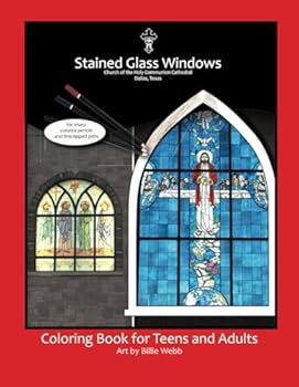 Paperback Stained Glass Windows Coloring Book for Teens and Adults Book