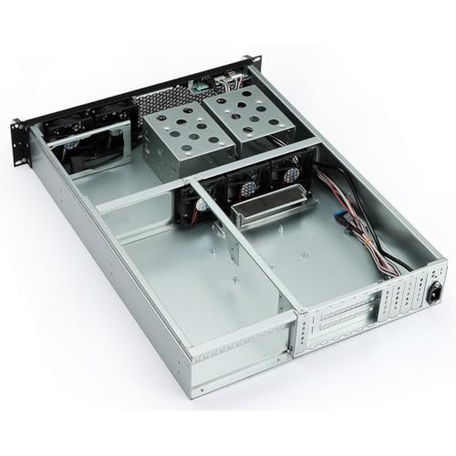 JUSTOP 2U 600 Rackmount Server Case 600mm Deep Micro ATX/Mini ITX Rack Chassis, 2x USB, 2x 80mm Fans, 3x 80mm PWM Fans - Image 4