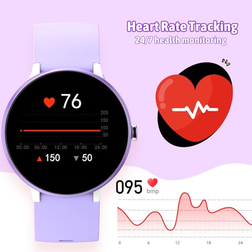 Smartwatch Niñas Niños Android iOS Reloj Inteligente IP68 Morado 5
