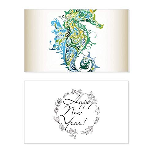 Carte vie marine hippocampe : écrivez un message unique pour le Nouvel An