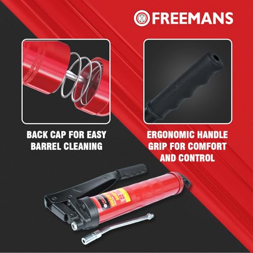 Image of FREEMANS GGDP15 Heavy Duty Lever Type Grease Gun with Lock Lever Mechanism | Dual Piston | 2.4gm /Stroke | T-Type Pulling Rod | 6000PSI, Use For Automotive, Industrial, Agriculture, Construction etc.