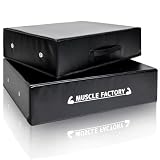 MUSCLE FACTORY ドロップマット 40×60cm 厚さ15cm ダンベルマット バーベル 防音 衝撃吸収 圧縮ウレタン PVCレザー デッドリフト 床保護 筋トレ トレーニング ホームジム 2個セット