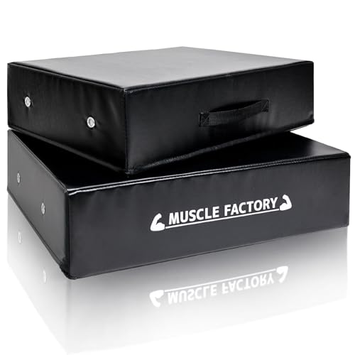 MUSCLE FACTORY ドロップマット 40×60cm 厚さ15cm ダンベルマット バーベル 防音 衝撃吸収 圧縮ウレタン PVCレザー デッドリフト 床保護 筋トレ トレーニング ホームジム 2個セットの商品画像（Amazon）