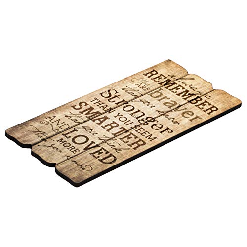 P. Graham Dunn 12 X 6 Small Fence Post Wood Look Decorative Sign Plaque, Remember Stronger Braver Smarter #TOP3