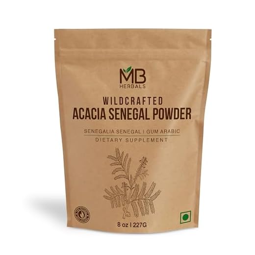 MB Herbals Acacia Gum Powder 227 Gram (8 oz / 1/2 lb) | Wildcrafted Acacia Senegal Powder | Acacia Fiber Powder | Gum Arabic Powder | Plant Based Edible Gum Powder | Origin: Senegal