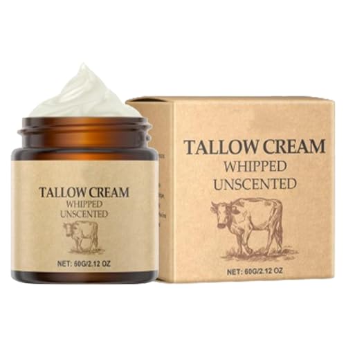 Beef Tallow Cream For Skin Care, Crema De Sebos De Red Para El Cutis Piel, Organic Grass Fed Beef Tallow Balm, Beef Tallow Face Cream Organic Para Nutre En Profundamente Nutritiva Rostro Y Cuerpo