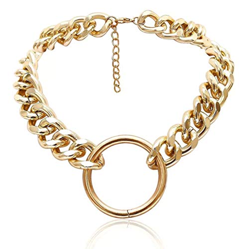 CIBIRICH Chunky Necklaces for women Punk Chain Gold Statement Collar Necklace