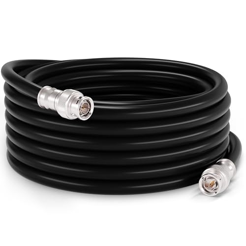 THE CIMPLE CO 200 FT BNC Cable with 2 Male BNC Connections - 75 Ohm, Low Loss HD-SDI and SDI Cable - Black, 200 Feet (60 Meters)