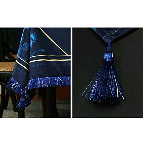 Nappe de table à thé anti-rayure velours bleu pour meuble TV