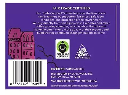 Member Mark French Roast Dark Roast Coffee Single Serve Cups, Fair Trade Certified, 100 Count