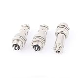uxcell GX12-4 4-Pin 12mm Male Female Panel Metal Connector Aviation 3Pcs