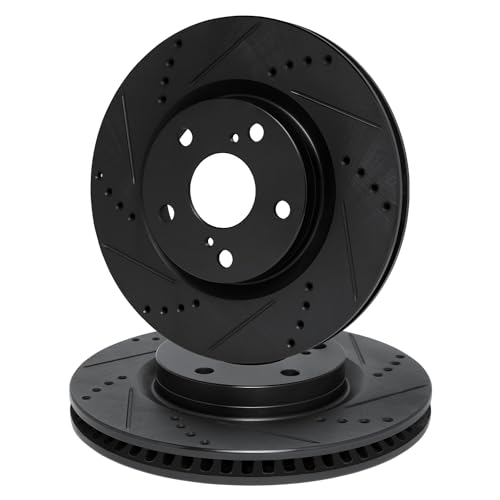 R1 Concepts Front Brake Rotor Kit |Brake Rotors| Brake Disc |Drilled and Slotted|fits 2005-2015 Toyota Tacoma