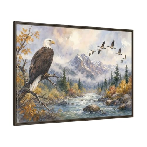 Toile aigle en aquarelle 120x80 cm pour habiller le mur au-dessus du canape