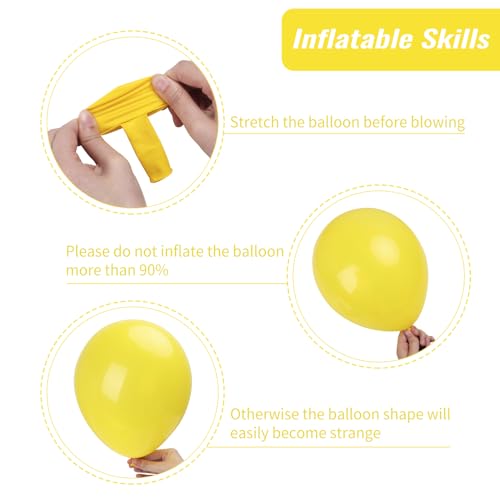 Image of RUBFAC 129pcs Yellow Balloons Different Sizes 18 12 10 5 Inch Latex Balloon Garland Arch Kit for Masquerade Party Decoration Gender Reveal Graduation Anniversary Baby Shower Party Supplies