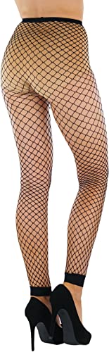 Image of ToBeInStyle Women's Single Floral Lace Fishnet Tights Footless & Stirrup Design