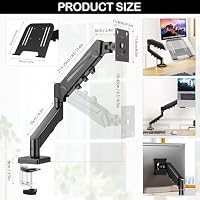 Monitor Halterung, Laptop Wandhalterung Metall 360° Schwenkbar Monitorarm – Ansicht 7